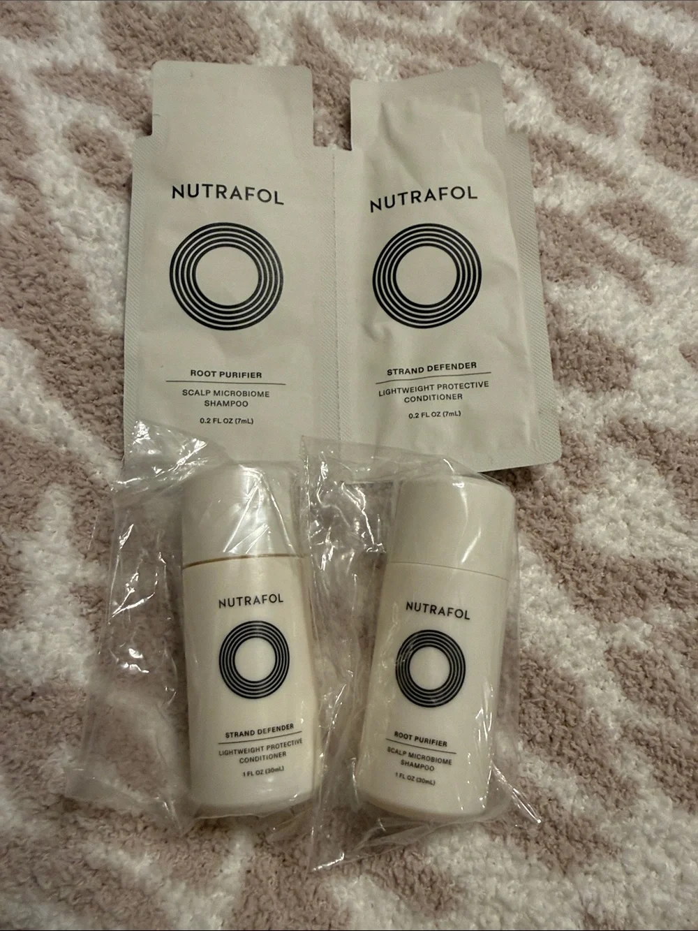 Nutrafol Root Purifier & Strand Defender Travel Shampoo and Conditioner Set